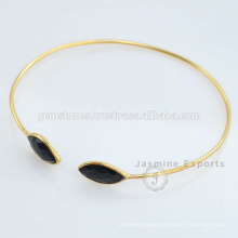 Beautiful Vermeil Gold Black Onyx Gemstone Indian Jewelry For Wholesale